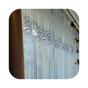Celtic Knot Net Curtain Fabric | Drop 160cm