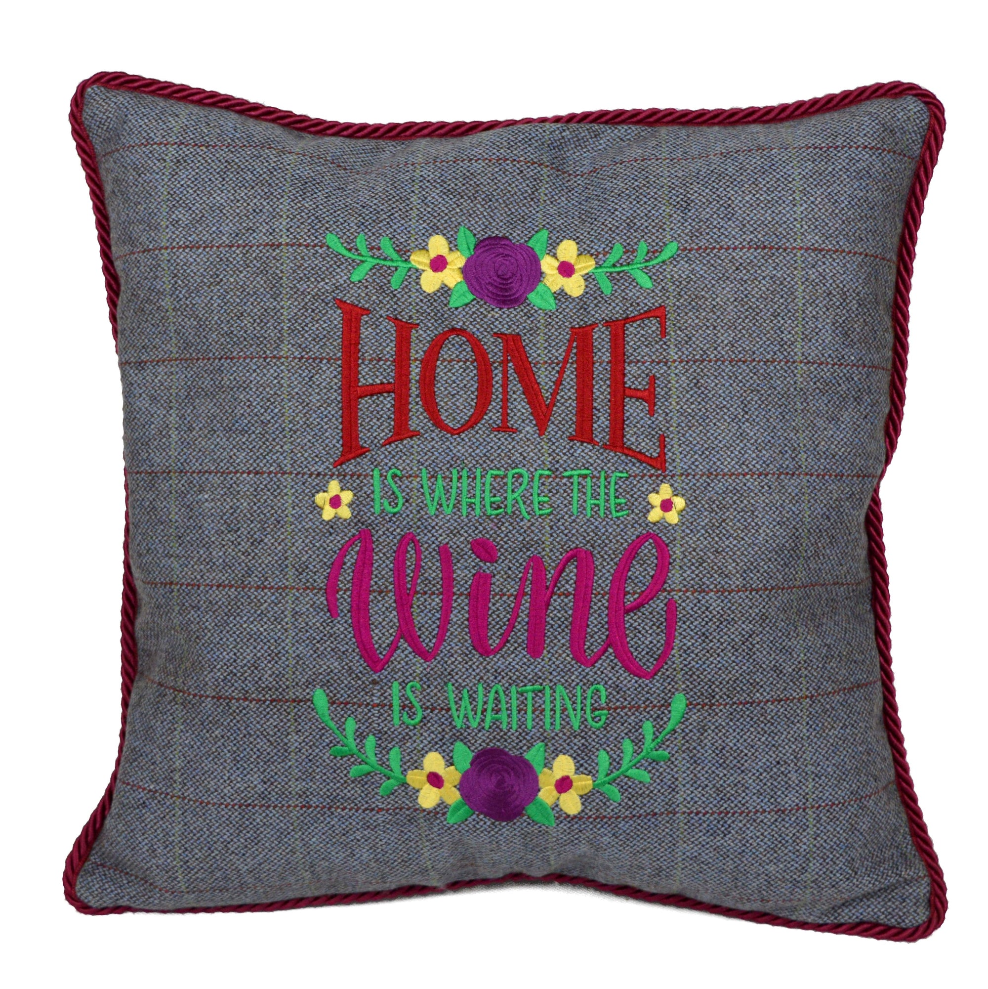 'Home...', Irish Tweed Cushion, 16" x 16"