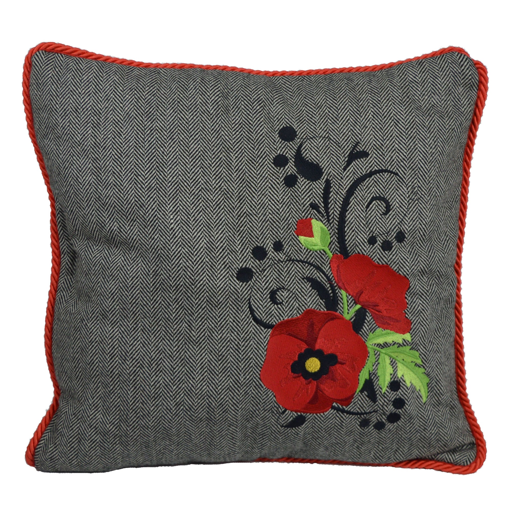 'Poppy' - Irish Tweed Cushion, 16"x16"